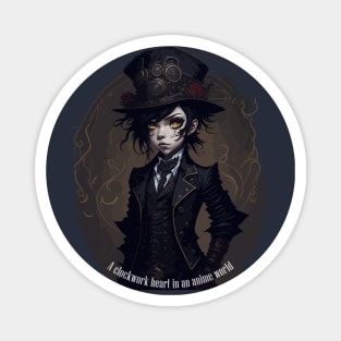 A clockwork heart in an anime world - Steampunk anime character Magnet